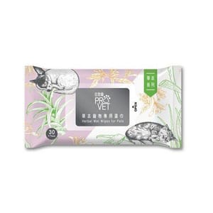 ProVet位您寵 ProVet位您寵 草本寵物專用濕巾 小 Herbal Wet Wipes for Pets Small 30片  貓犬用 正面圖