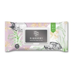 ProVet位您寵 ProVet位您寵 草本寵物專用濕巾 大 Herbal Wet Wipes for Pets Large 80片  貓犬用 正面圖