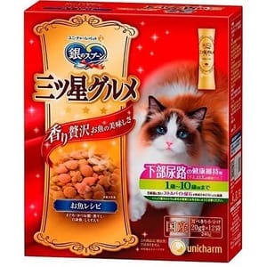 Unicharm Unicharm 貓零食 日本三星銀匙貓脆餅 維持下部尿路健康 1歲至10歲 綜合魚味 240g 240g 正面圖