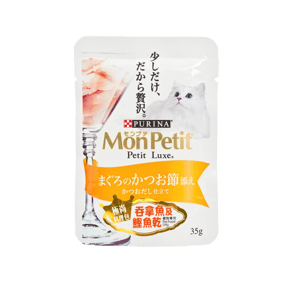MonPetit MonPetit 貓濕糧 Luxe 極尚料理包系列 吞拿魚及鰹魚乾 35g 35g  正面圖