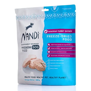 Nandi Nandi 狗糧 凍乾大草原野兔肉 Freeze Dried Savannah Rabbit 400g 400g  正面圖