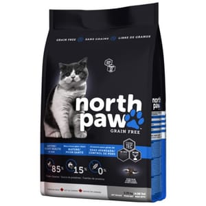 North North Paw 貓糧 無穀物老貓或室內貓配方 雞肉+魚 5.8kg 8kg  正面圖