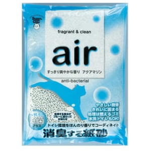 日本Super 日本Super Cat air除菌消臭 紙貓砂 水晶藍 6L 6L 正面圖