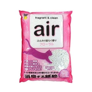 日本Super 日本Super Cat air除菌消臭 紙貓砂 花卉粉 6.5L 5L 正面圖