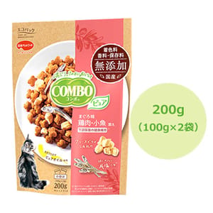 COMBO COMBO 貓糧 日本凍乾混合貓乾糧 金槍魚+雞肉+小魚乾 200g 200g  正面圖