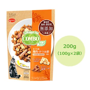 COMBO COMBO 貓糧 日本凍乾混合貓乾糧 金槍魚+雞肉+鰹魚片 200g 200g  正面圖