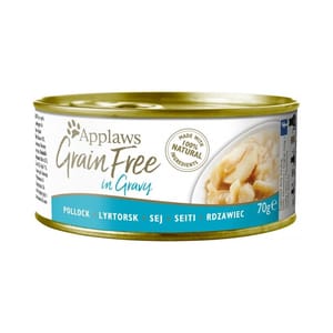 Applaws Applaws 貓罐頭 天然優質無穀物鱈魚 Grain Free Pollock in Gravy 70g 70g  正面圖