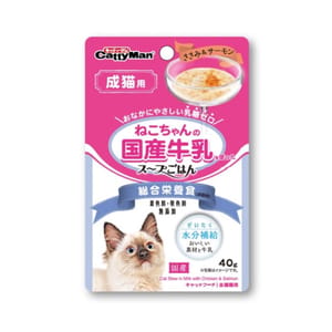 日本CattyMan 日本CattyMan 成貓用 綜合營養 水份補給 國產牛乳湯包 雞肉+三文魚 40g 40g 貓用 正面圖