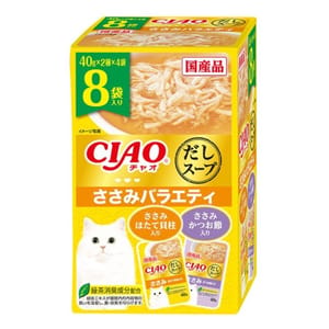CIAO CIAO 貓濕糧 だしスープ 雞肉扇貝+雞肉鰹魚 40g*8袋入 40g 正面圖