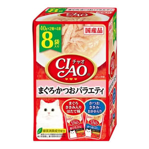 CIAO CIAO 貓濕糧 吞拿魚+鰹魚 40g 8袋入 40g 正面圖