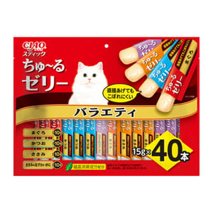 CIAO CIAO 貓零食 日本啫喱果凍棒 金槍魚+鰹魚+雞肉+雞肉女王蟹 15g 40本入 15g  正面圖