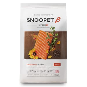 Snoopet Snoopet β 狗糧 淚痕及皮膚護理有機配方 鮮三文魚+磷蝦油+蔬菜 1kg 1kg  正面圖