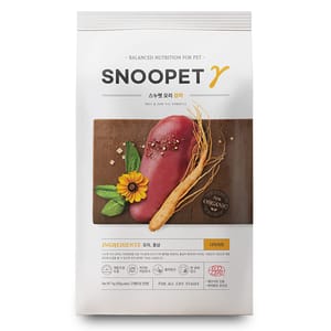 Snoopet Snoopet γ 狗糧 低油健美有機配方 鮮鴨肉+紅參+蔬菜 1kg 1kg  正面圖