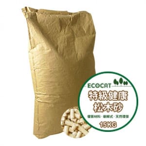 ECOCAT ECOCAT 特級健康環保崩解式松 木貓砂 15kg 15kg  正面圖