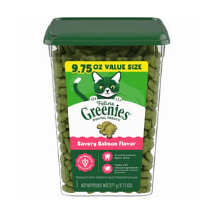 Greenies Greenies Feline貓齒靈 貓零食 貓貓潔齒餅 珍寶桶 三文魚味 9.75oz 75oz 正面圖