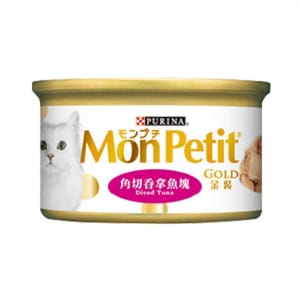 MonPetit MonPetit 貓罐頭 金裝系列 金裝角切吞拿魚塊 85g 85g  正面圖