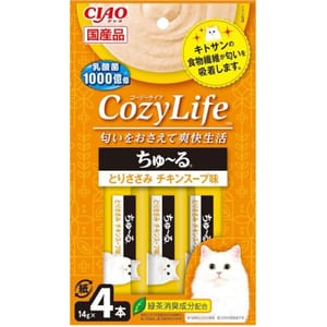 CIAO CIAO 肉泥 貓零食 CozyLife系列 雞湯+雞肉肉醬 14g 4本入 14g 正面圖