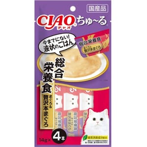 CIAO CIAO 肉泥 貓零食 綜合營養食 極上金槍魚 14g 4本入 14g  正面圖