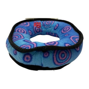 Billipets Billipets 雙層⽑絨布耐咬狗玩具 藍色大圈 18cm   正面圖