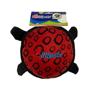 Billipets Billipets 雙層⽑絨布耐咬狗玩具 紅色細龜 15cm   正面圖
