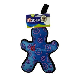 Billipets Billipets 雙層⽑絨布耐咬狗玩具 藍⾊人仔 20cm 正面圖