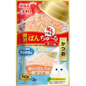 CIAO CIAO 貓零食 日本豪華啫喱杯 800億乳酸菌 鰹魚 80g 2個入 80g 正面圖