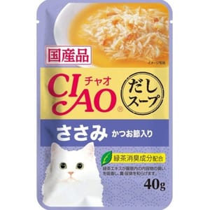 CIAO CIAO 貓濕糧 日本湯包系列 雞肉+鰹魚乾 40g 40g  正面圖
