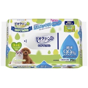Unicharm Unicharm 日本無添加 99%純水 清潔濕紙巾 70枚  貓犬用 正面圖