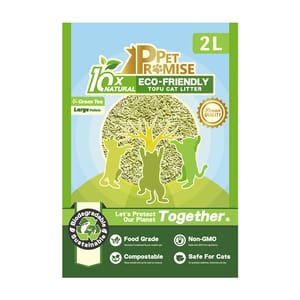 Pet Pet Promise毛孩承諾 天然玉米豆乳 豆腐貓砂 3.0 綠茶味 2L - 原裝行貨 2L 正面圖