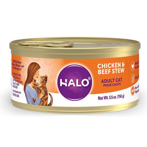 HALO HALO 貓罐頭 無穀雞肉及牛肉配方 5.5oz 5oz  正面圖