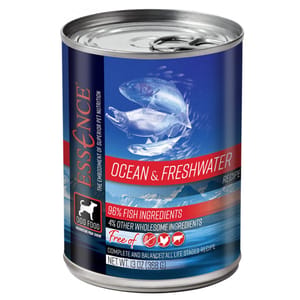 ESSENCE ESSENCE 狗罐頭 藍海精選配方 鯡魚+沙甸魚+鯖魚及三文魚 13oz 13oz 正面圖