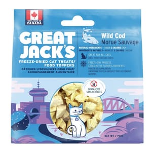 GREAT GREAT JACK'S 冷凍脫水貓零食 鱈魚 1oz 1oz  正面圖