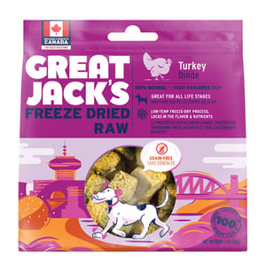 GREAT GREAT JACK'S 冷凍脫水狗小食 火雞肉粒 7oz 7oz 正面圖