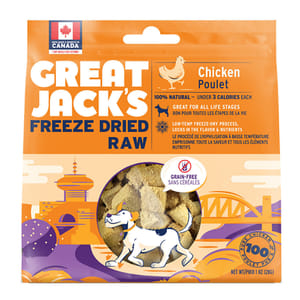 GREAT GREAT JACK'S 冷凍脫水狗小食 雞肉 1oz 1oz 正面圖