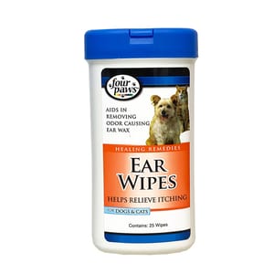 Four Four Paws四爪 護理系列 潔耳紙巾 無酒精 25片   正面圖