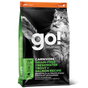 GO! GO! SOLUTIONS 無穀物貓糧 活力營養系列 淡水鱒魚三文魚 16lb 16lb  正面圖
