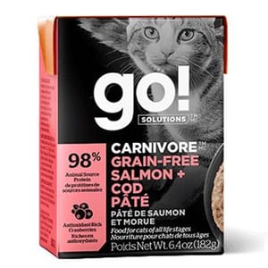 GO! GO! SOLUTIONS 貓濕糧 活力營養系列 三文魚鱈魚肉醬 182g 182g  正面圖