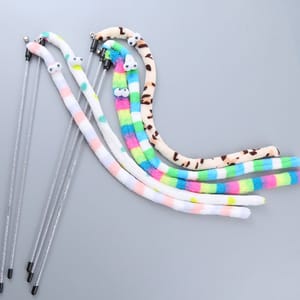 HelloDOG HelloDOG 玩具嚴選 彩色絨布條鈴鐺逗貓棒 大眼眼   正面圖