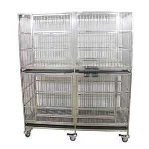 Solidpet蘇力 Solidpet蘇力 寵物籠 貓籠狗籠 不銹鋼兩層四格籠 正面圖