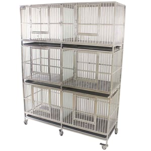 Solidpet蘇力 Solidpet蘇力 寵物籠 貓籠狗籠 不銹鋼三層六格籠   正面圖