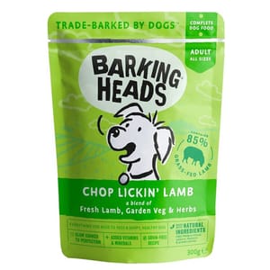 Barking Barking Heads 狗濕糧 無穀物食用濕包 羊肉 300g 300g 正面圖