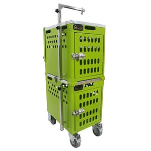 Solidpet蘇力 Solidpet蘇力 寵物籠 貓籠狗籠 鋁固定飛機籠組合 有輪款 三號 綠色   正面圖