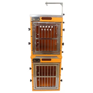 Solidpet蘇力 Solidpet蘇力 寵物籠 貓籠狗籠 鋁折疊飛機籠組合 無輪款 一號 橙色 正面圖