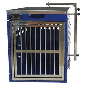 Solidpet蘇力 Solidpet蘇力 寵物籠 貓籠狗籠 鋁折疊飛機籠 無輪款 一號 藍色   正面圖