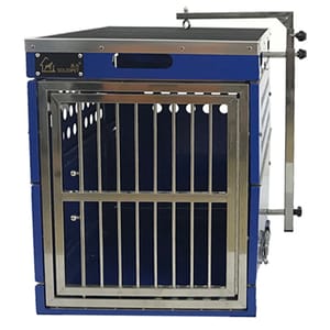 Solidpet蘇力 Solidpet蘇力 寵物籠 貓籠狗籠 鋁折疊飛機籠 無輪款 二號 藍色   正面圖
