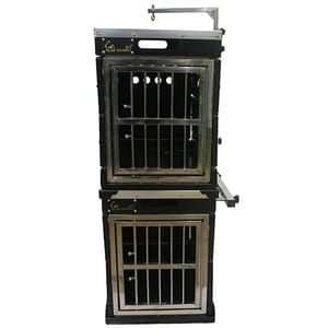 Solidpet蘇力 Solidpet蘇力 寵物籠 貓籠狗籠 鋁折疊飛機籠組合 無輪款 三號 黑色 正面圖