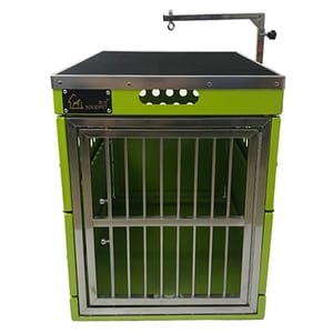 Solidpet蘇力 Solidpet蘇力 寵物籠 貓籠狗籠 鋁折疊飛機籠 無輪款 三號 綠色 正面圖