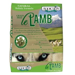 Addiction Addiction 狗糧 天然⽺⾁無榖物成⽝配⽅ 4lbs 4lb 正面圖