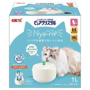 GEX GEX 飲水機 日本版 2022新款 貓用循環式飲水器 1L 1L 貓用 正面圖