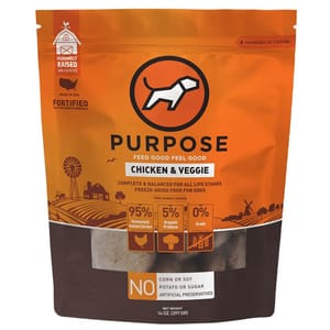 PURPOSE PURPOSE 狗糧 凍乾脫水生肉 單一蛋白 雞肉 14oz 14oz  正面圖